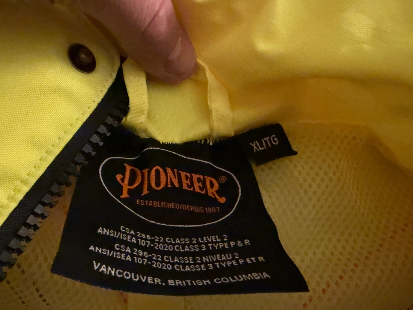 Pioneer Safety Jacket - XL/TG - Hi-Vis Yellow - photo 4