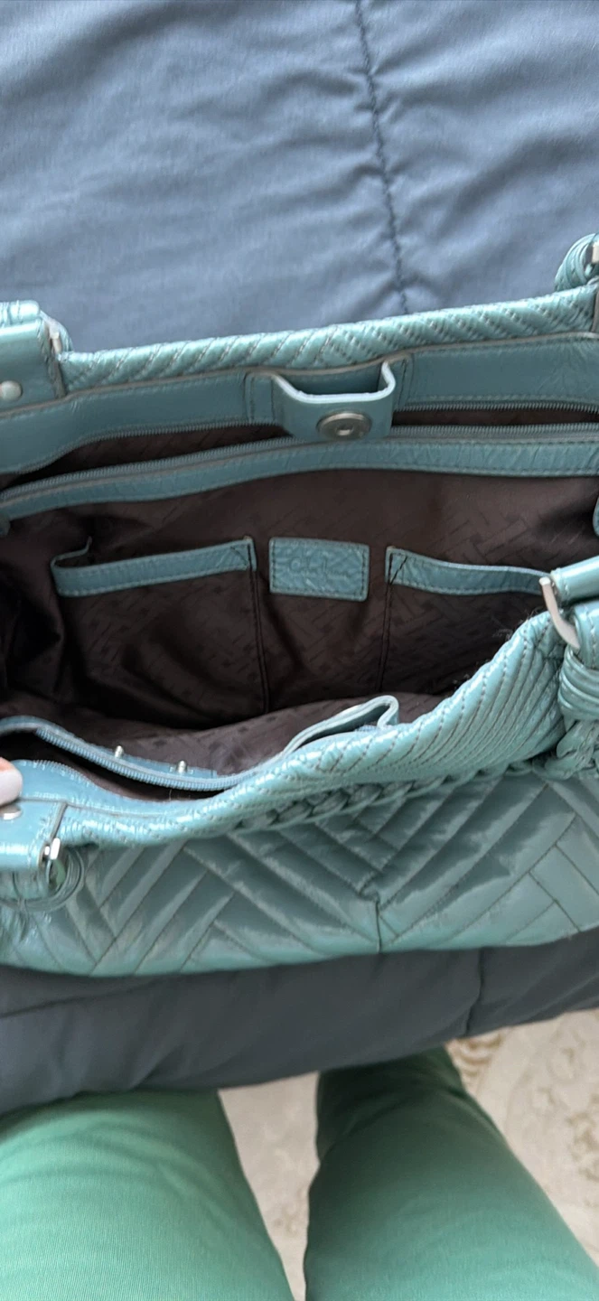 Cole Haan Teal Leather Tote Bag - photo 3