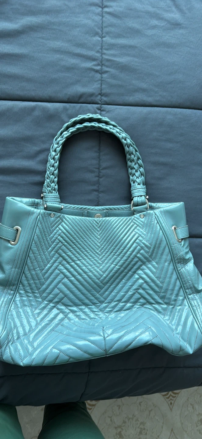 Cole Haan Teal Leather Tote Bag