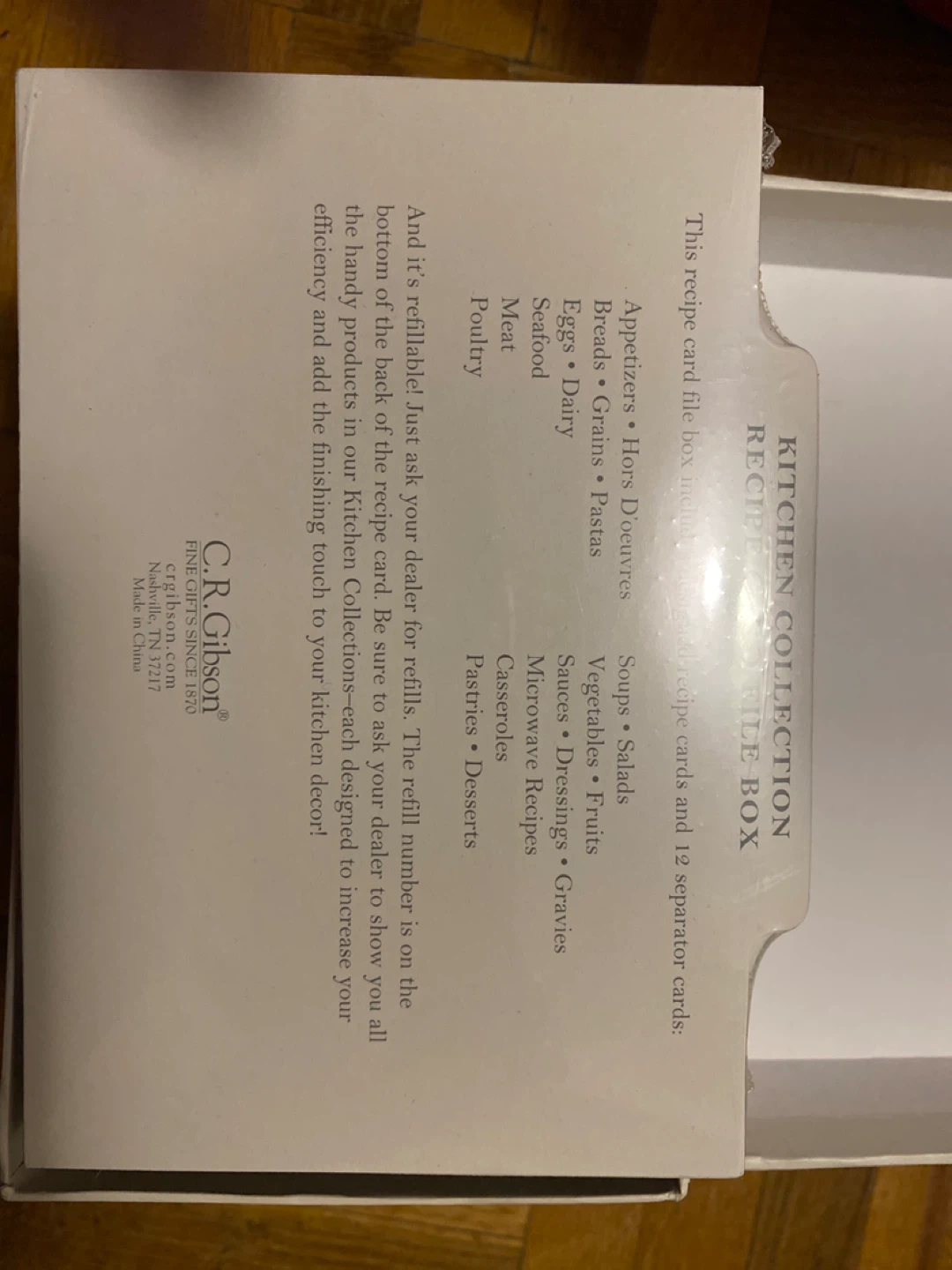 C.R. Gibson Kitchen Collection Recipe Card File Box - photo 4