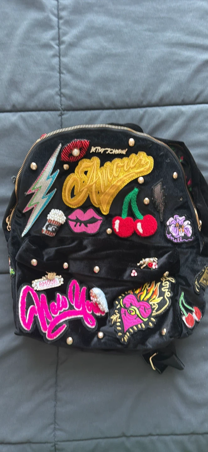 Betsey Johnson Black Velvet Backpack🏆
