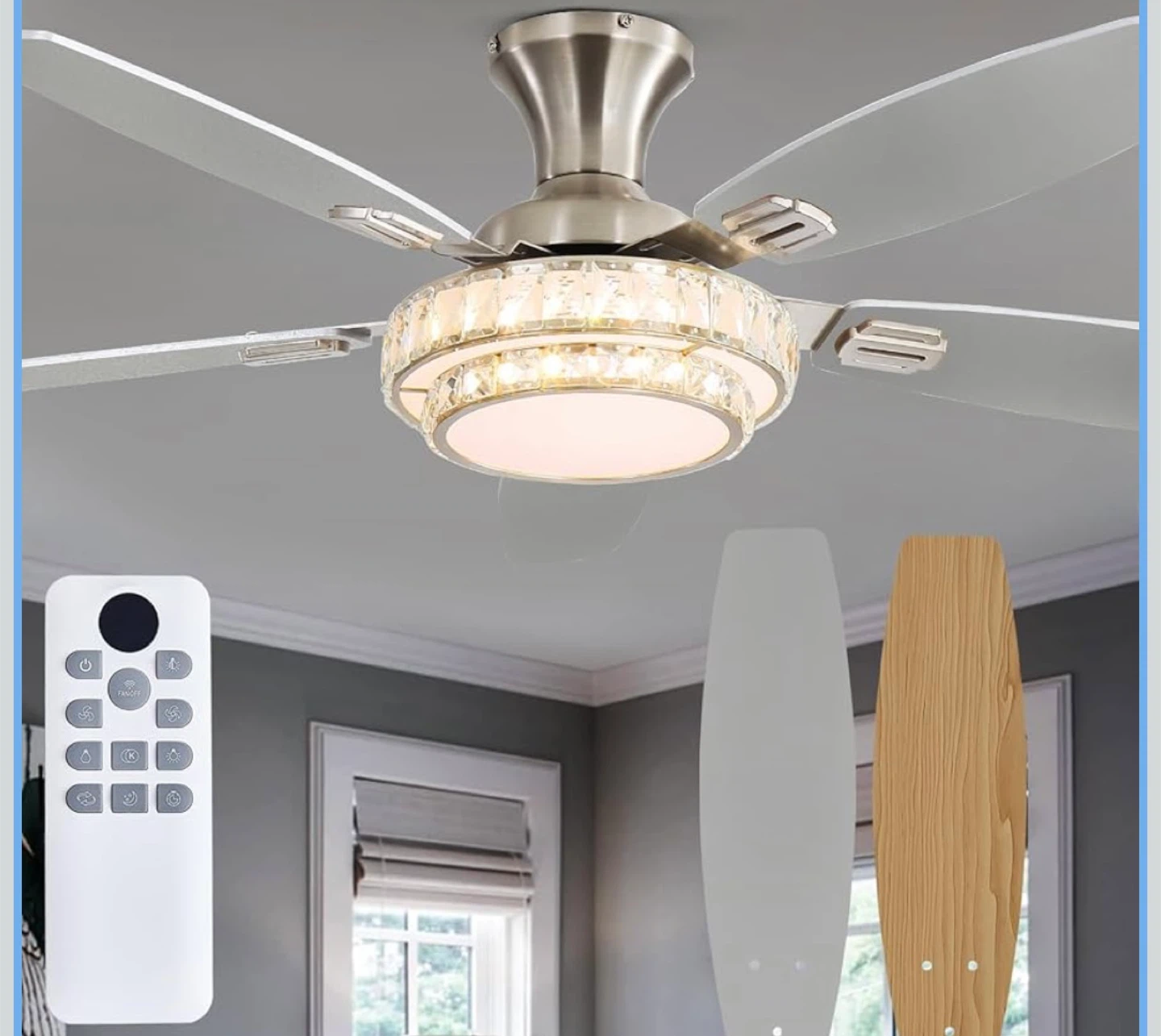 Crystal Ceiling Fan with Remote - photo 2