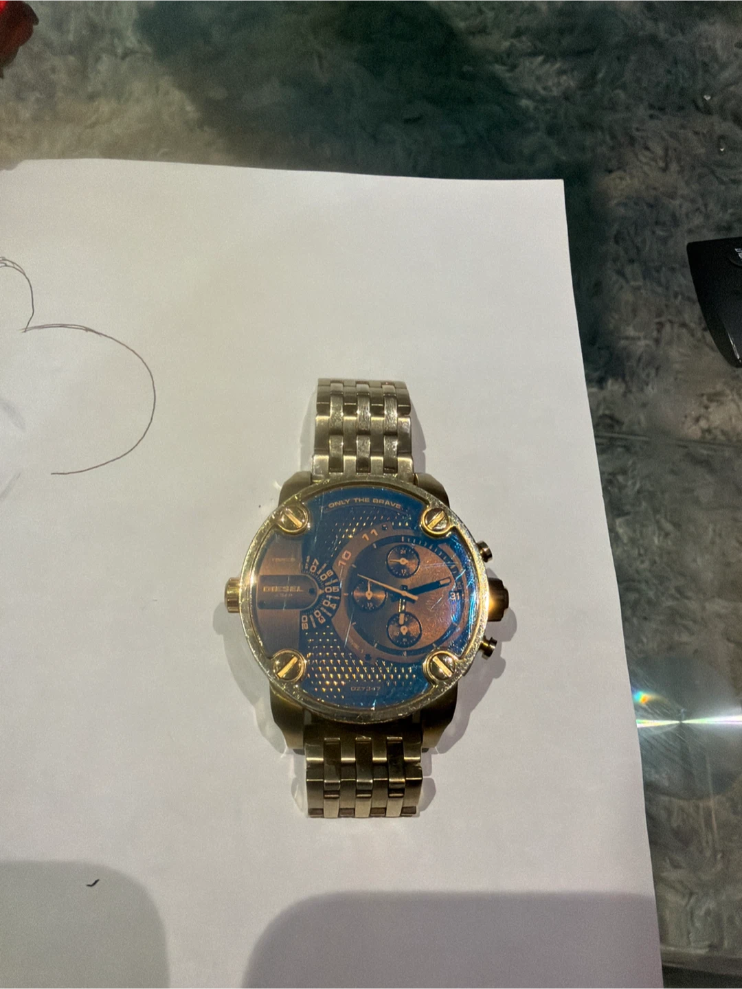 Diesel 'Only The Brave' Gold Watch