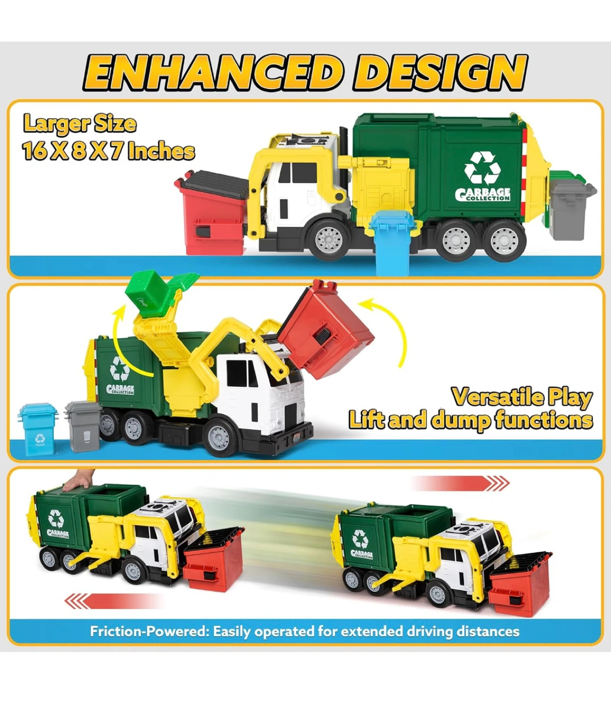 Garbage Collection Truck Toy with Lights & Sounds - photo 2