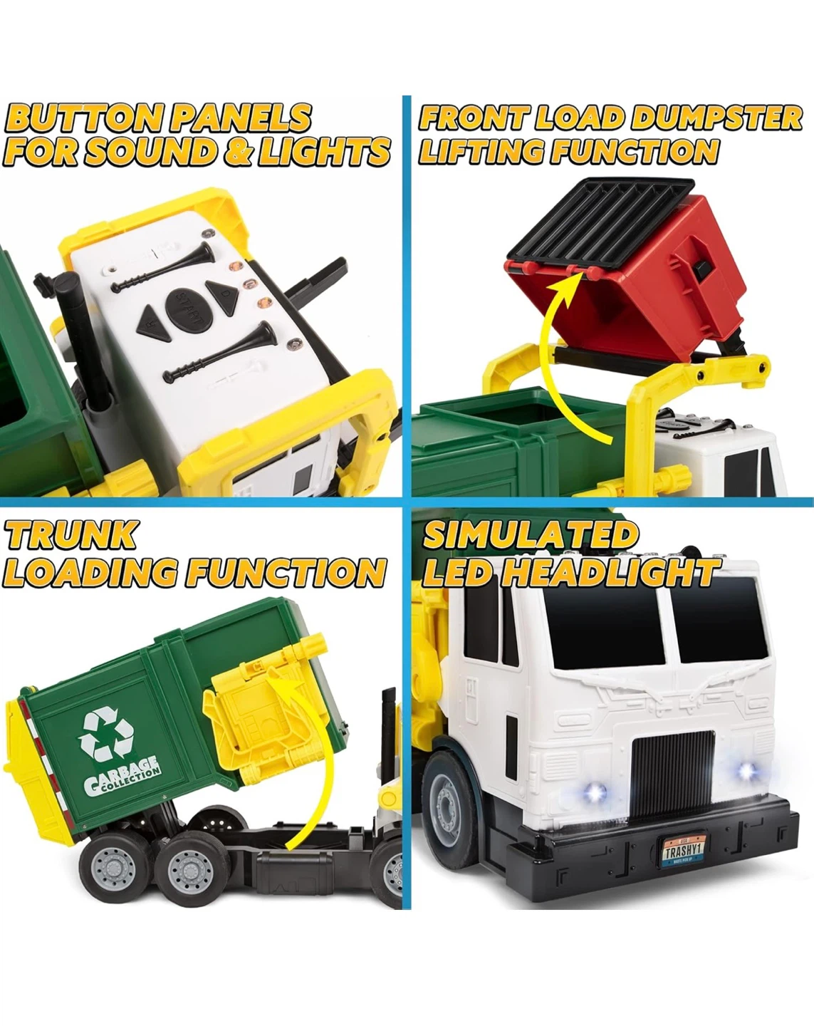 Garbage Collection Truck Toy with Lights & Sounds - photo 4