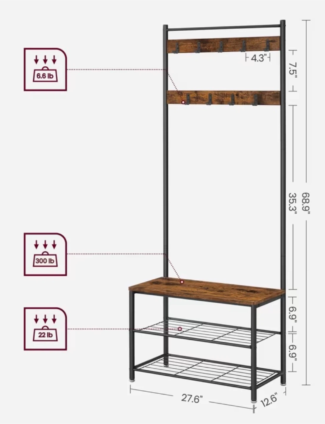 New Entryway Hall Tree with Shoe Storage - photo 4