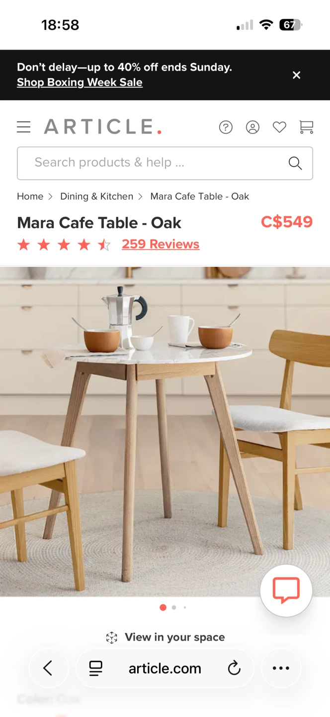 Article Marble Top Dining Table - photo 4