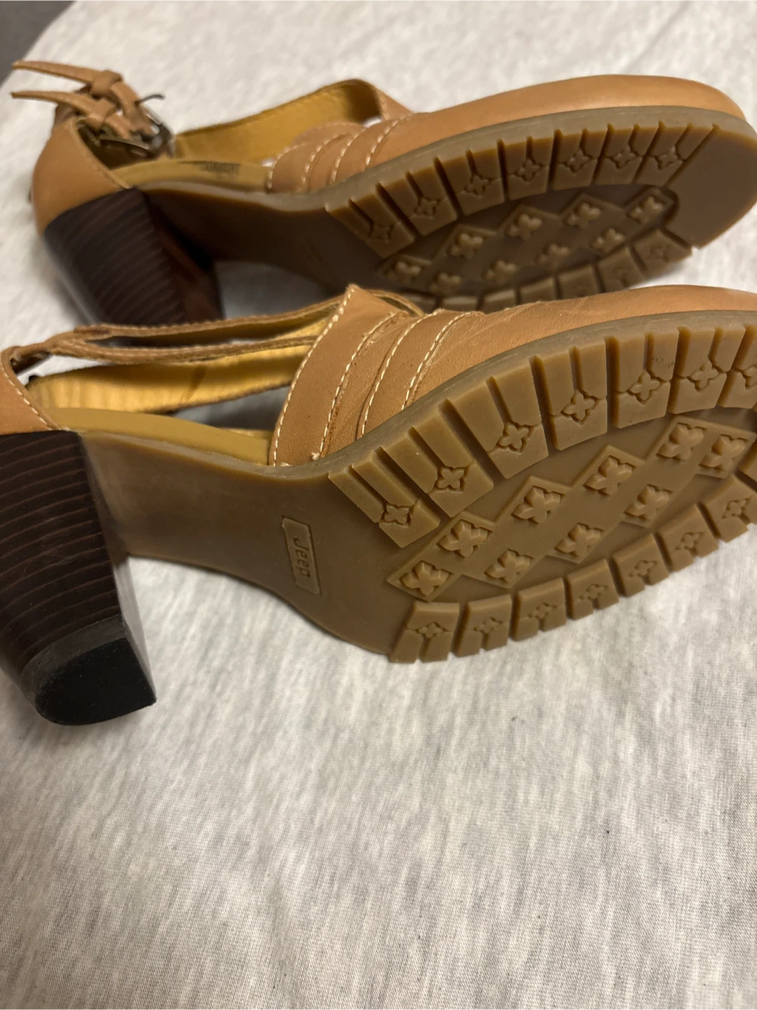 Jeep Brown Leather Heeled Sandals - photo 5