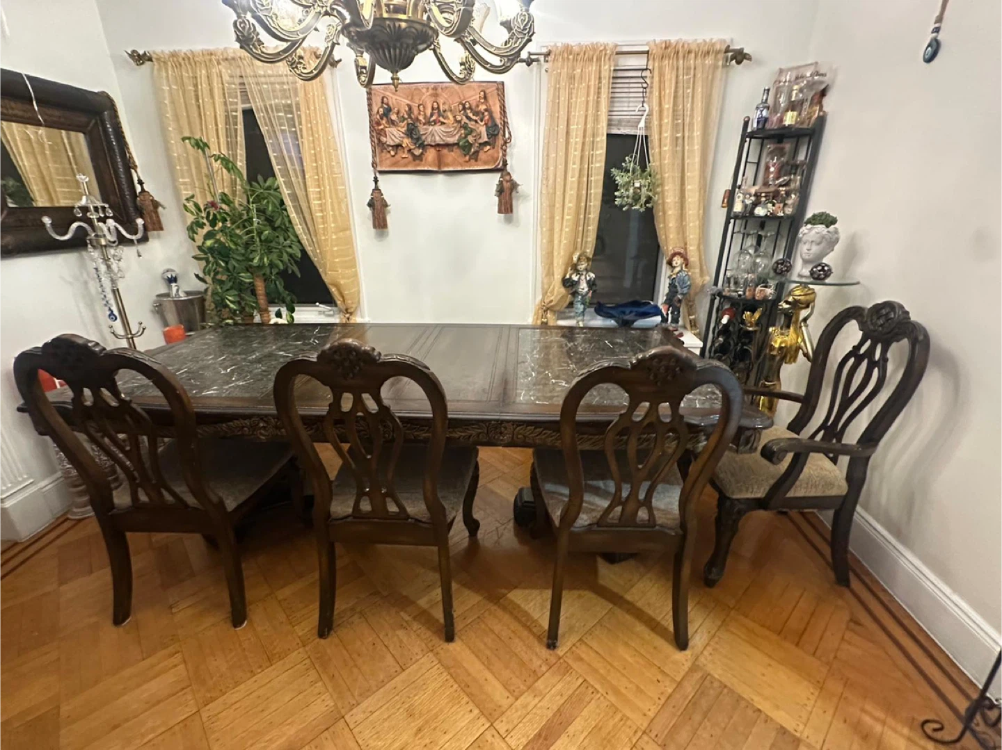 Dining Table with 8 Chairs wood - photo 2