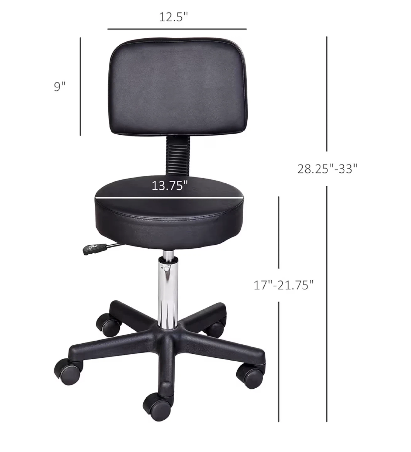 Adjustable Rolling Swivel Stool Chair