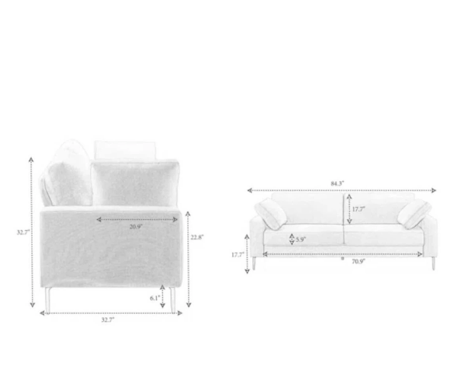 Beige Sofa with Throw Pillows - photo 2