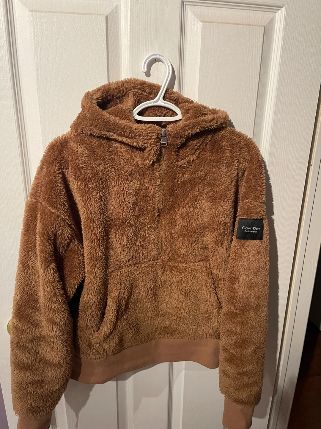 Calvin Klein Performance Brown Teddy Hoodie - Size M