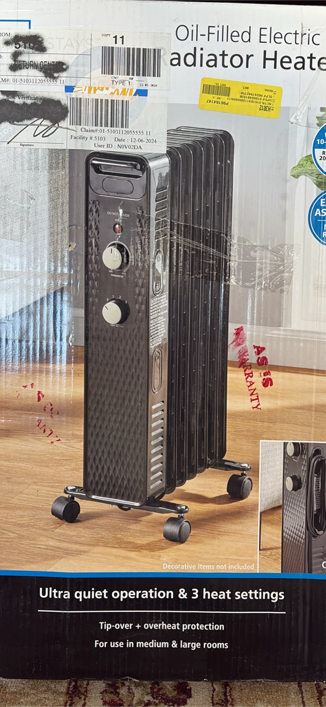Mainstays Oil-Filled Electric Radiator Heater