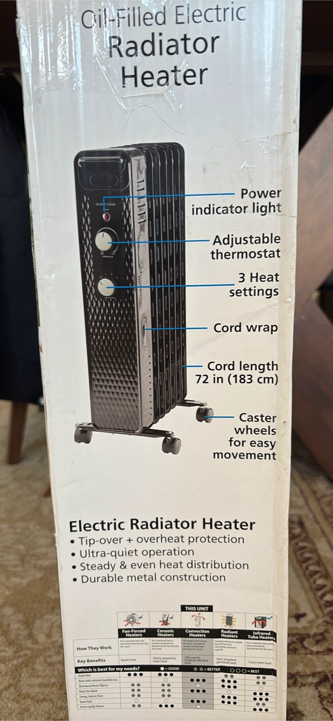 Mainstays Oil-Filled Electric Radiator Heater - photo 3