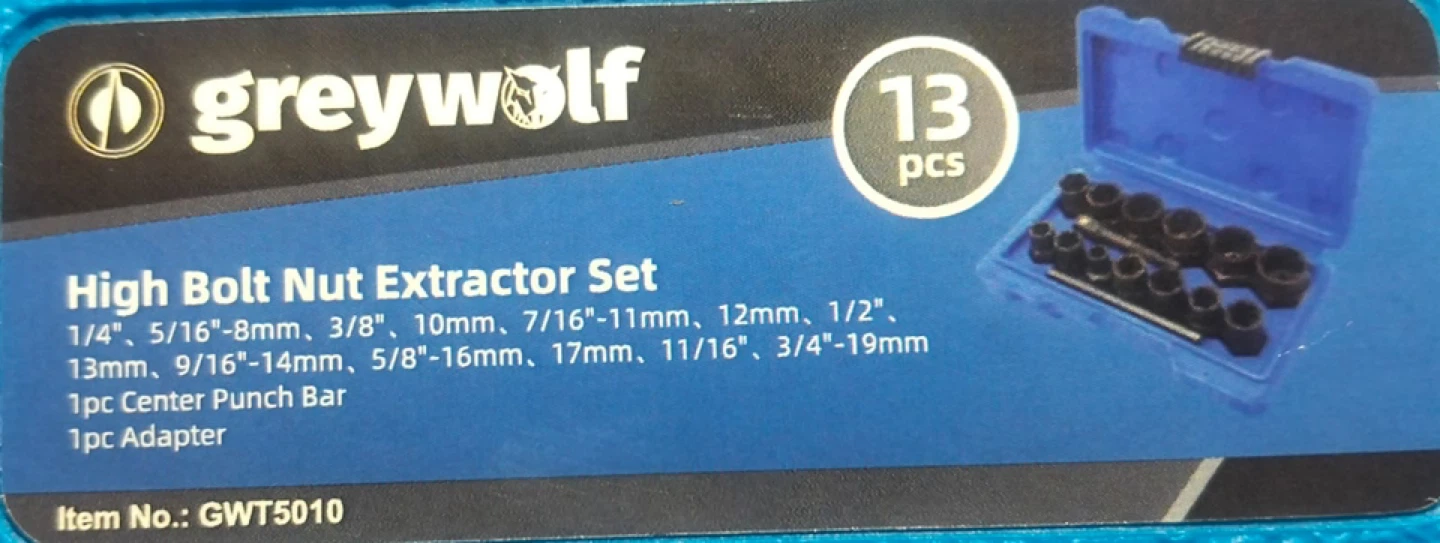 Greywolf High Bolt Nut Extractor Set - 13 Pieces - photo 3