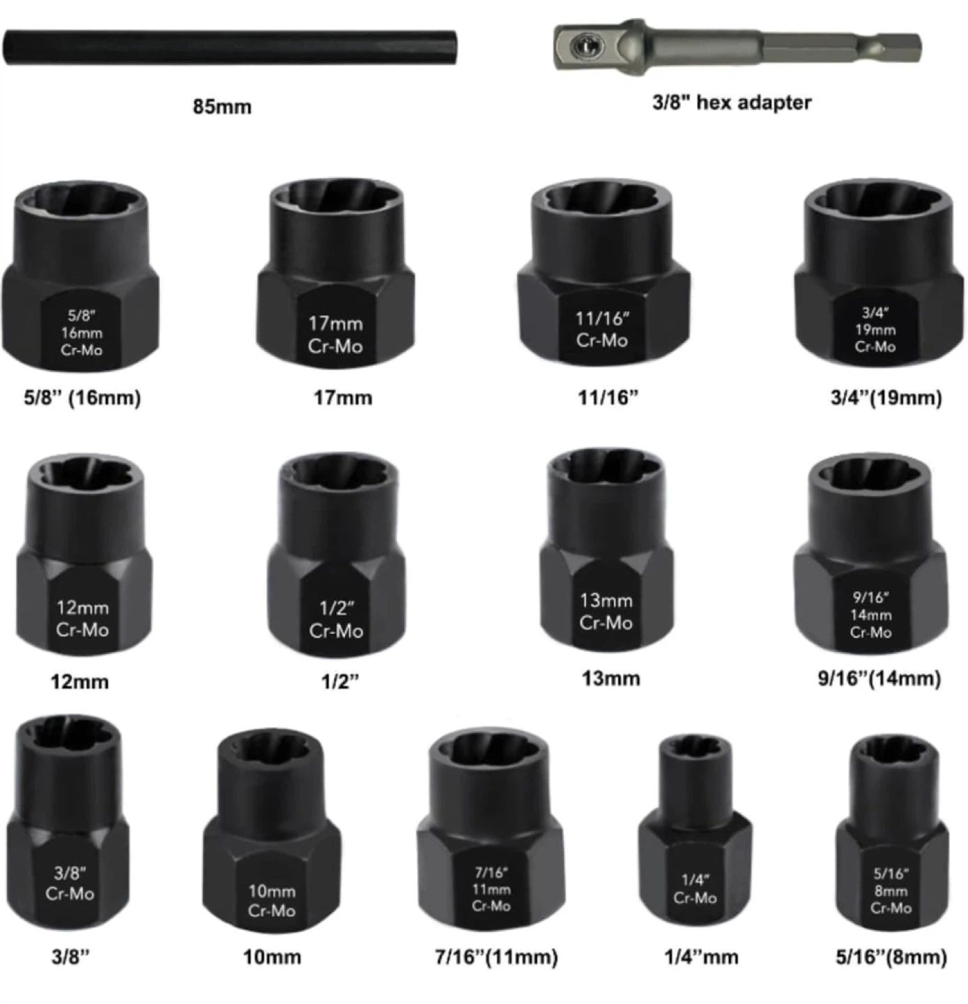Greywolf High Bolt Nut Extractor Set - 13 Pieces - photo 4