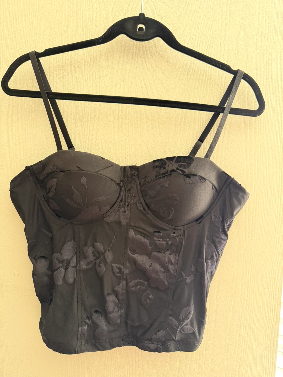 Madden Girl Black Floral Corset Top - Size XL