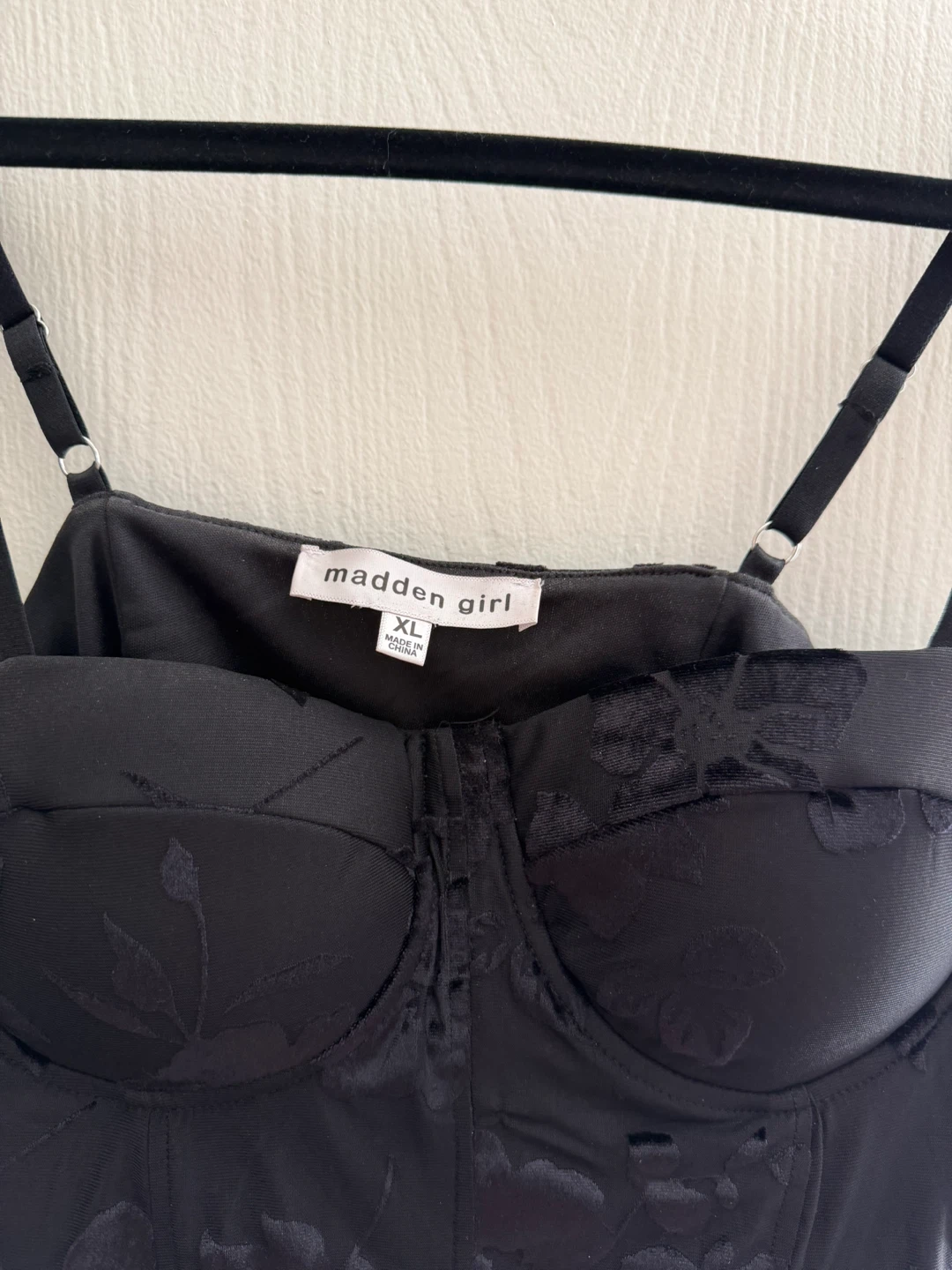 Madden Girl Black Floral Corset Top - Size XL - photo 3