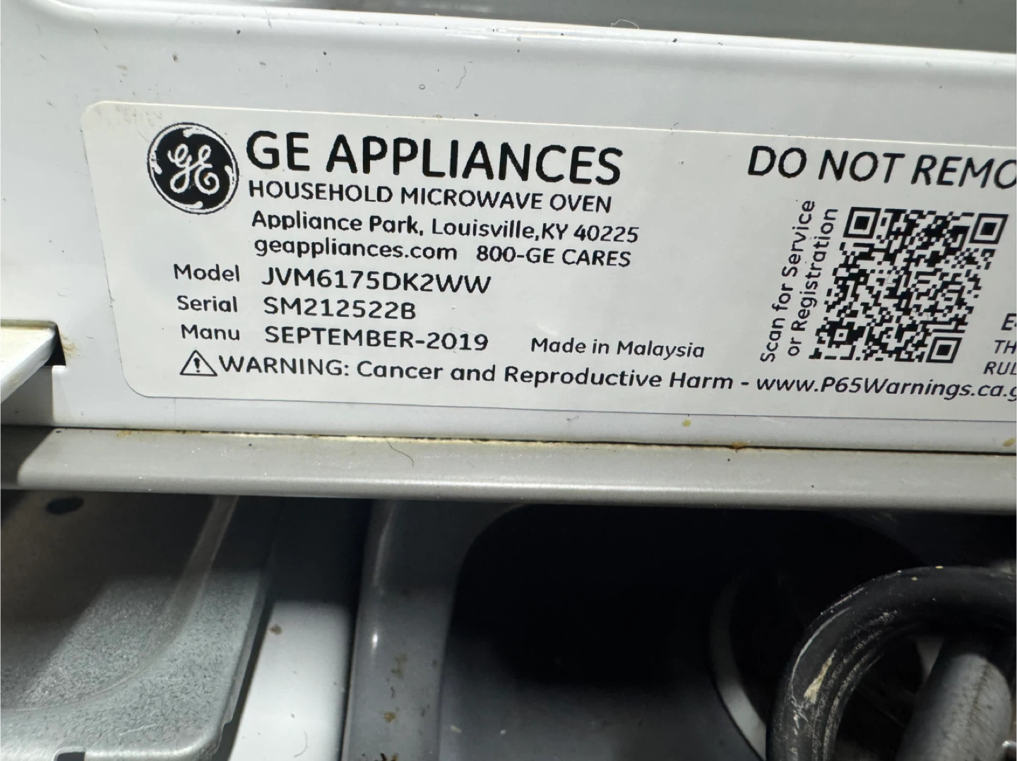 GE JVM6175DK2WW Household Microwave Oven - photo 4