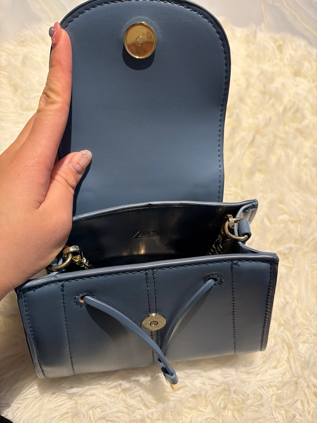 Zara Blue Mini Top Handle Bag - photo 2