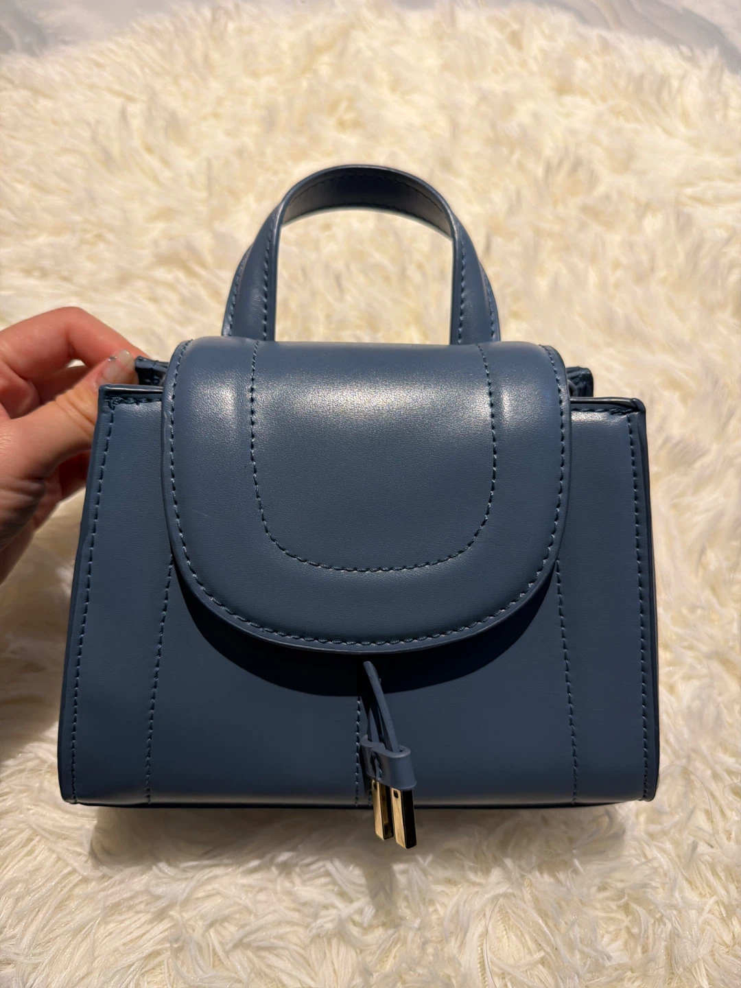Zara Blue Mini Top Handle Bag