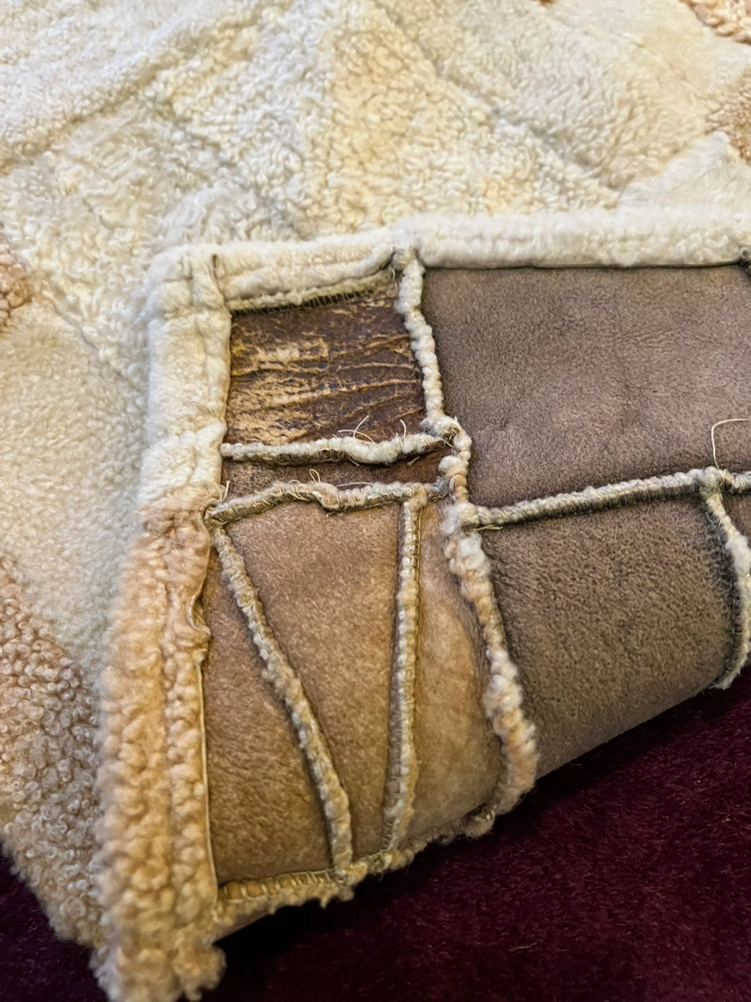 Sheepskin patchwork rug - photo 3