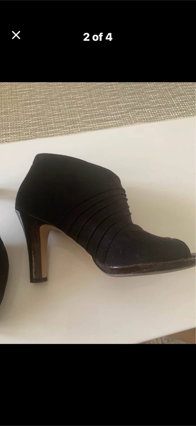 Cole Haan Black Suede Heels, Size 7 - photo 2