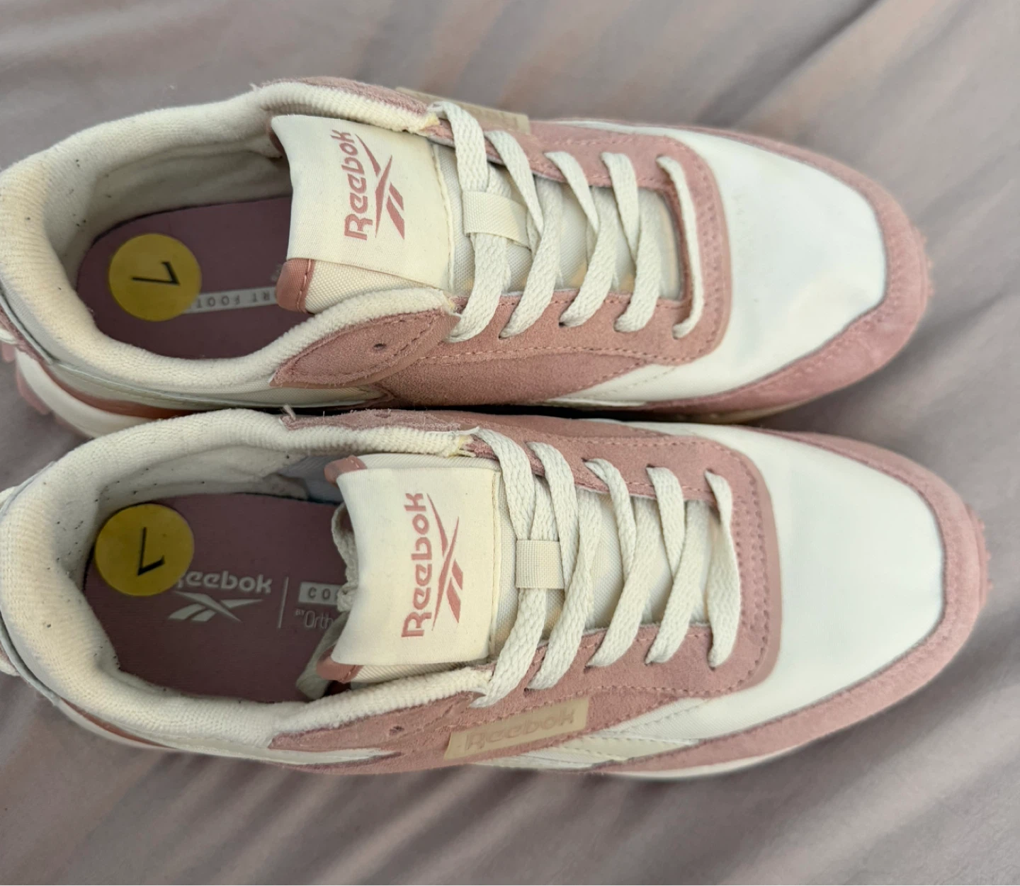 Reebok Pink & White Sneakers - Size 7 - photo 4