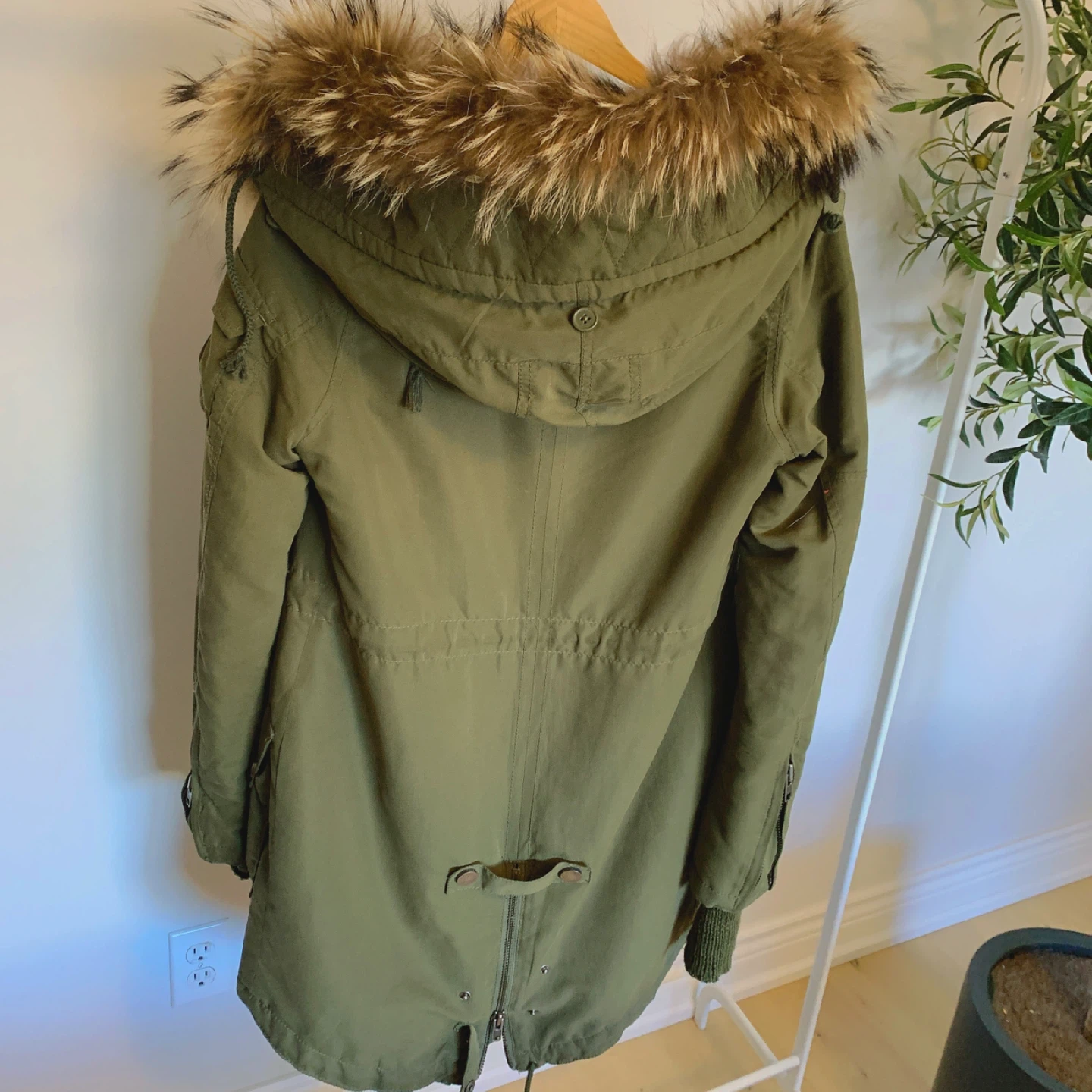 SLY Olive Green Slim Fit Padded Jacket w/ Removable Lining S - photo 5