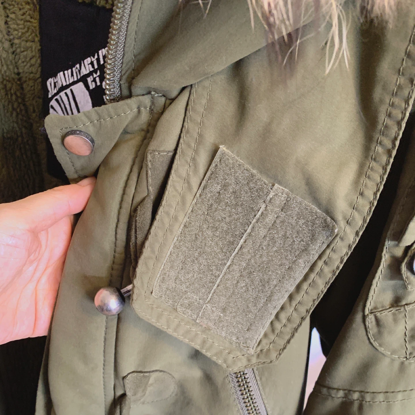 SLY Olive Green Slim Fit Padded Jacket w/ Removable Lining S - photo 4