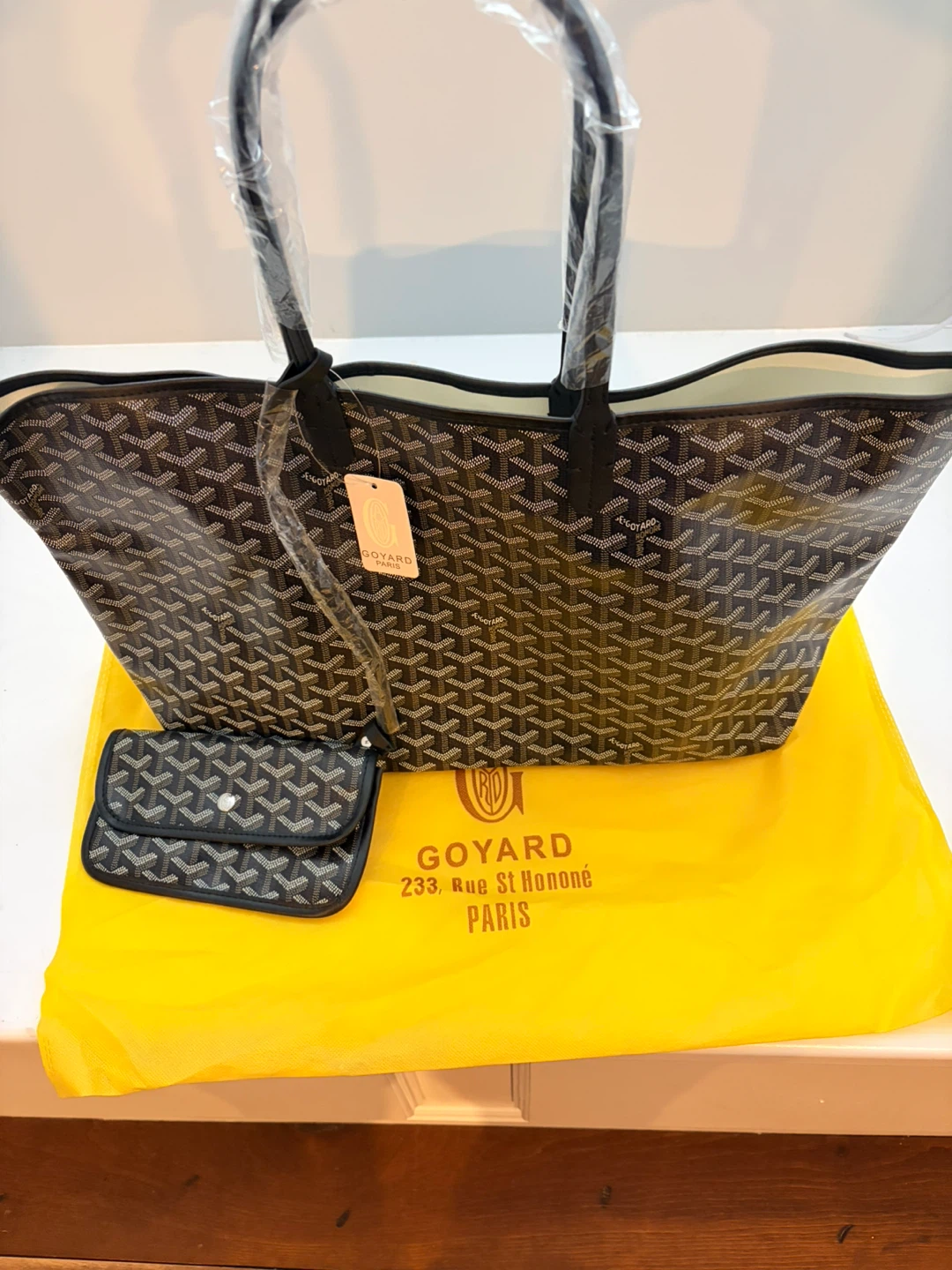 Goyard Black Tote Bag with Pouch