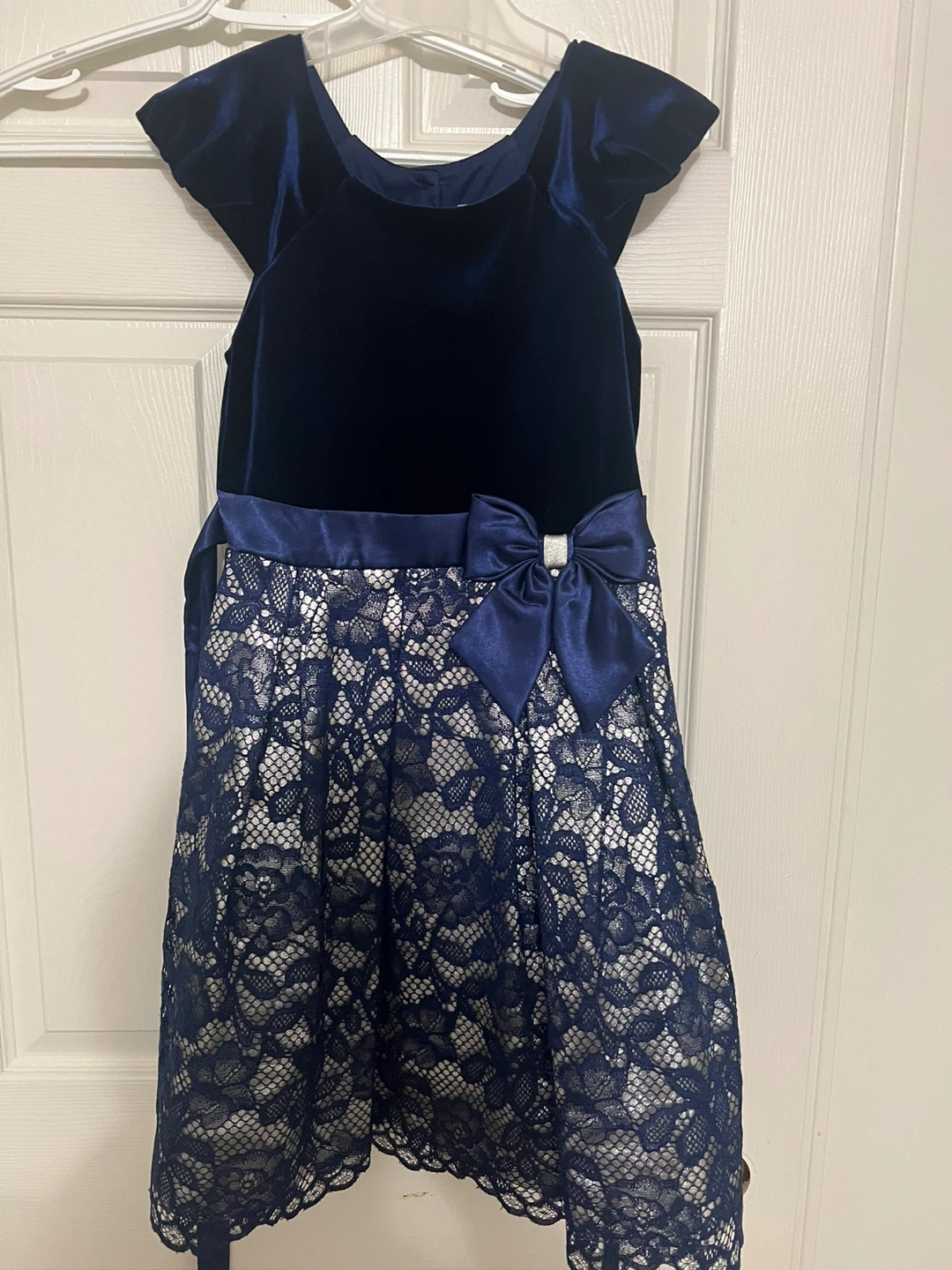 Navy Blue Dress with Lace