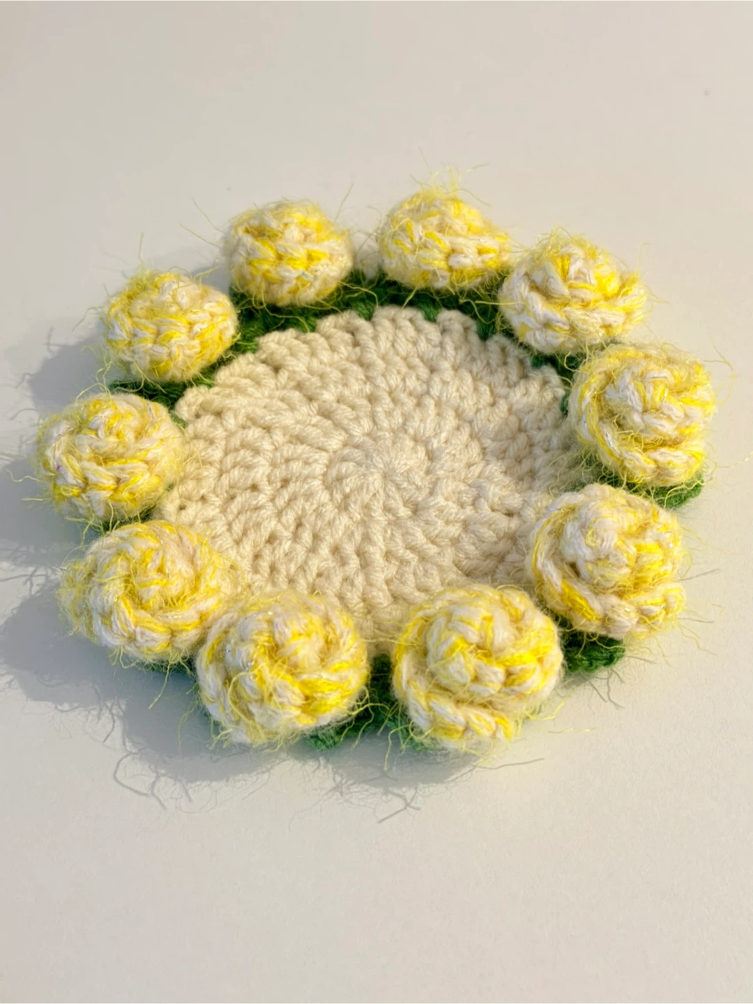 Handmade crochet rose cup coaster - photo 3