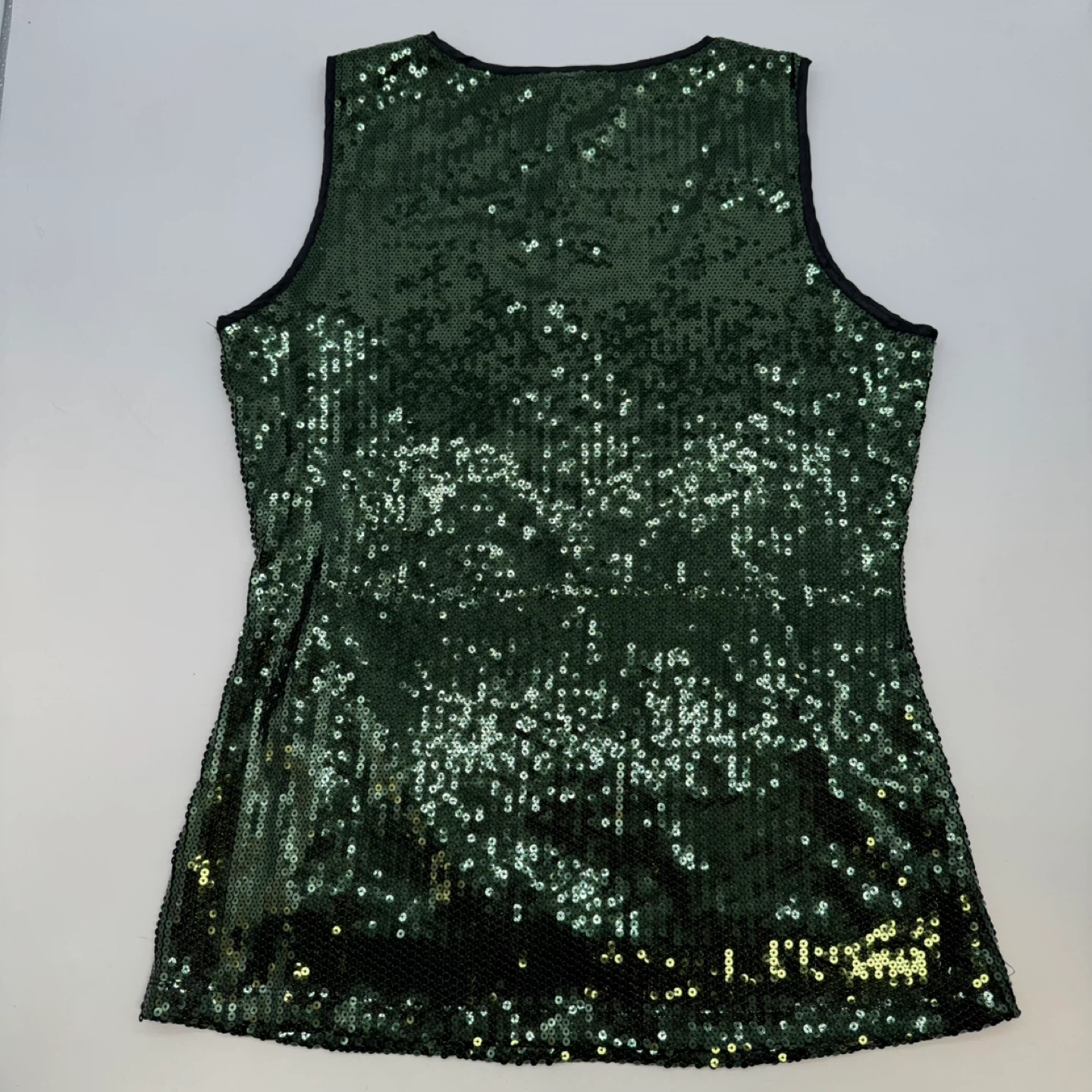 DS Lab Women Green Sequin Sleeveless Top Size L Like New - photo 4