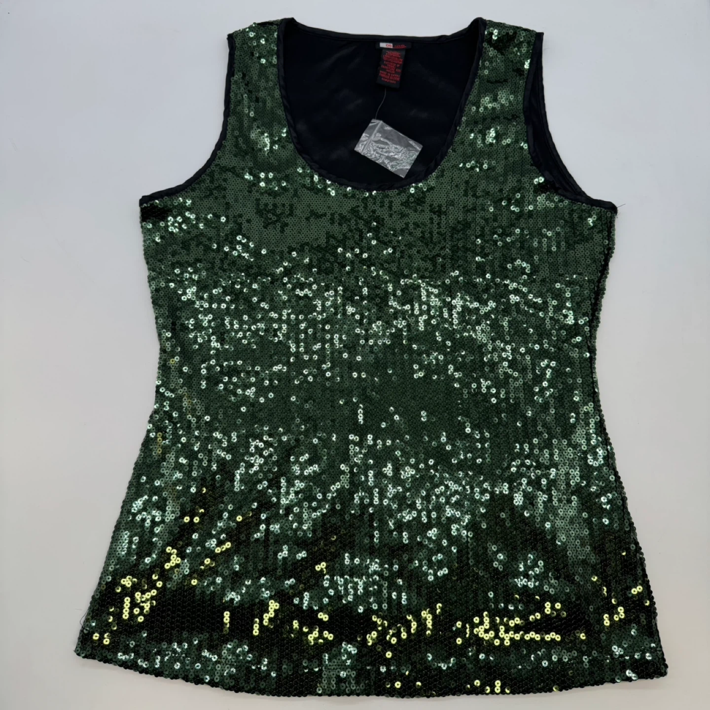 DS Lab Women Green Sequin Sleeveless Top Size L Like New - photo 3