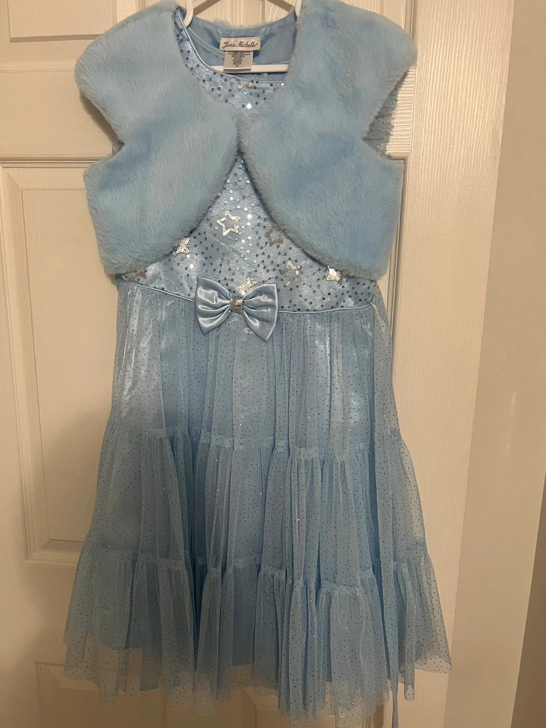 Jona Michelle Girls' Blue Dress with Shrug