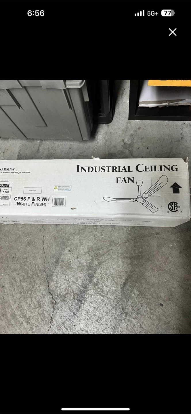 WARMNA Industrial Ceiling Fan CP56 F & R WH - photo 2