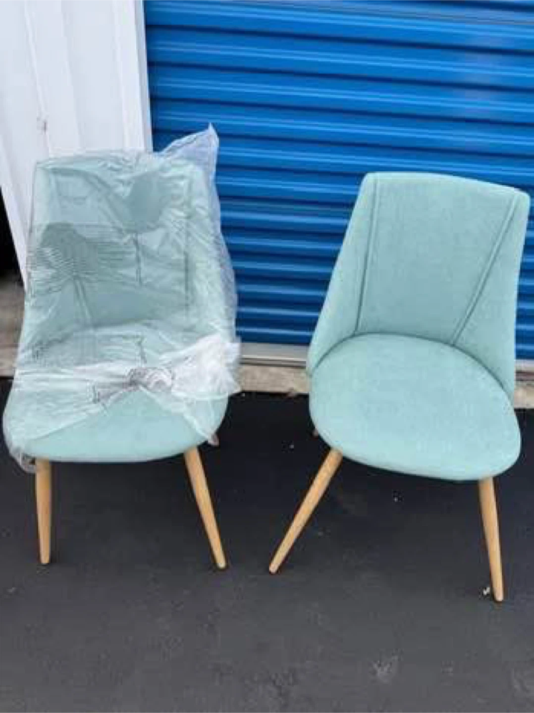 Set of 2 Light Blue Accent Chairs
