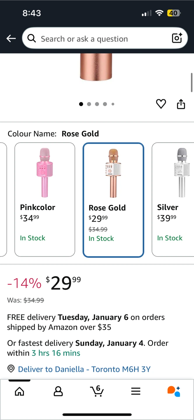 BONAOK Rose Gold Karaoke Microphone - photo 2