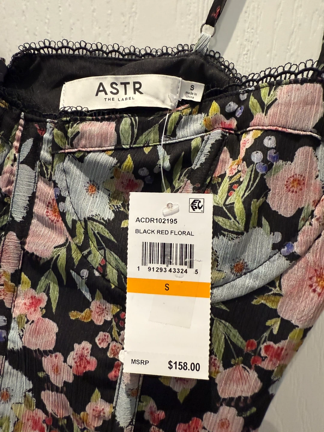 ASTR The Label Black Red Floral Dress
