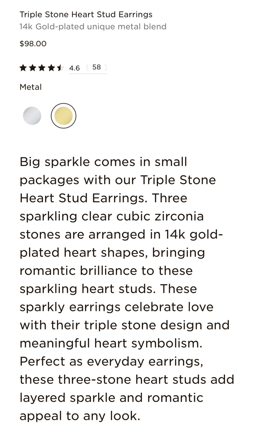 Pandora Triple Stone Heart Stud Earrings - photo 4