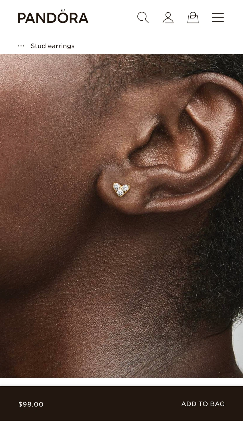 Pandora Triple Stone Heart Stud Earrings - photo 2