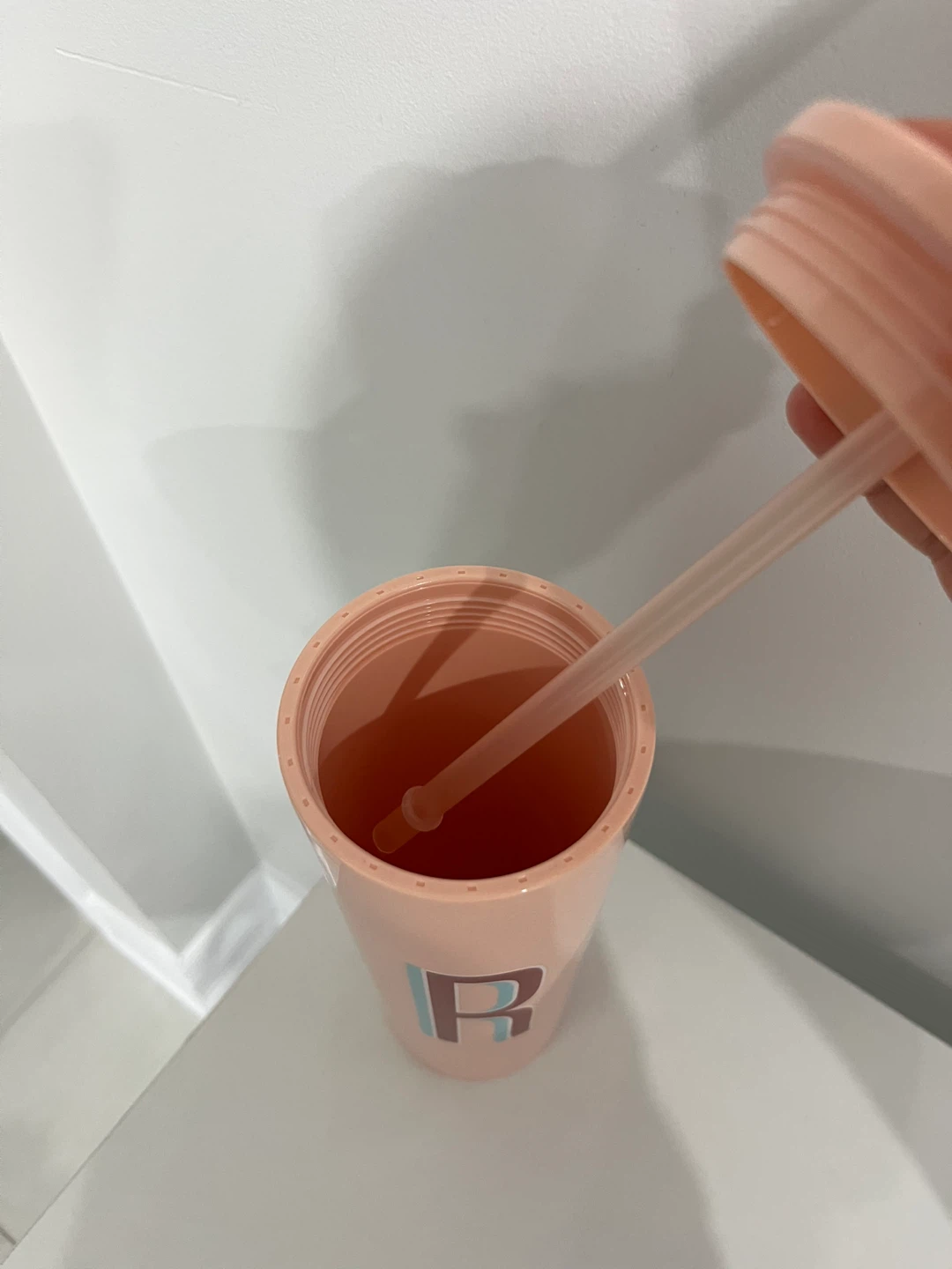 Pink Reusable “R” Cup with Straw - photo 2