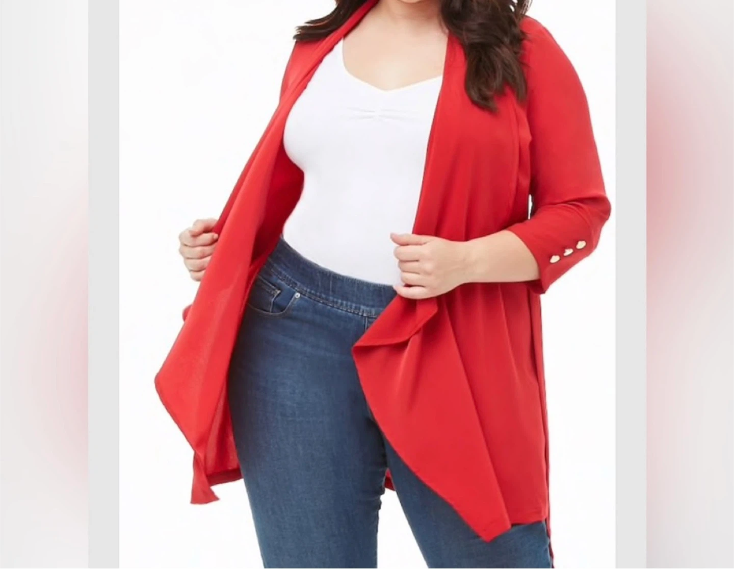 Plus Size Drape-Front Blazer