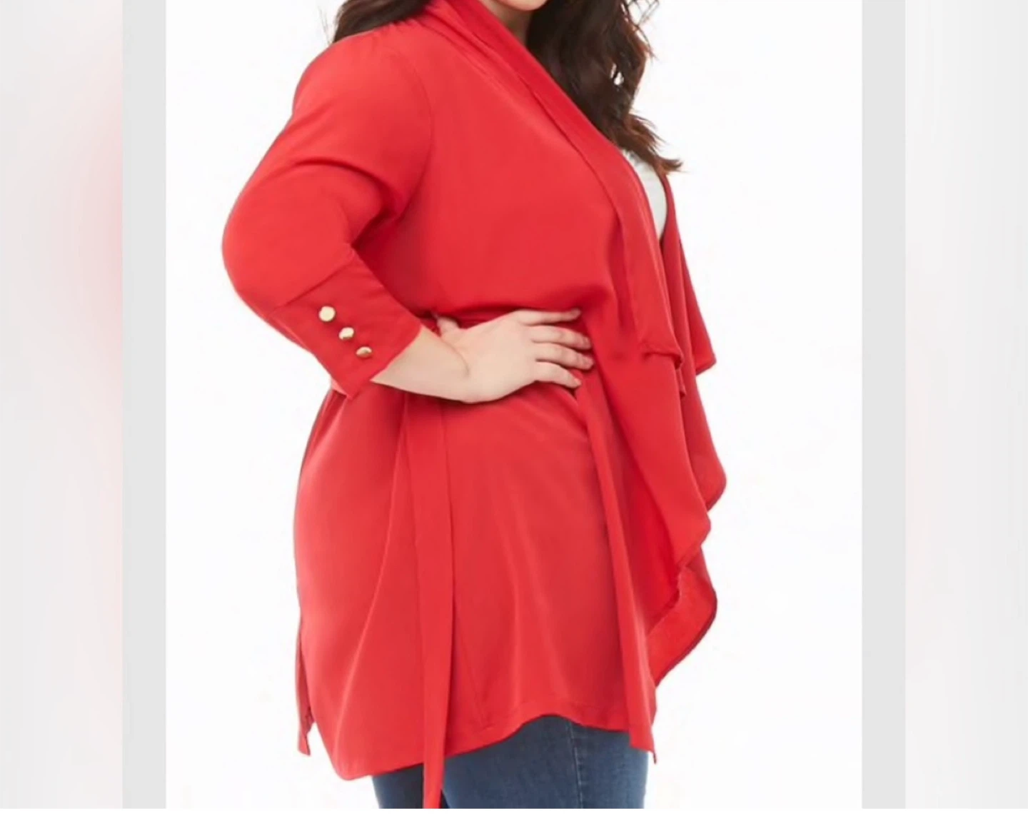 Plus Size Drape-Front Blazer - photo 3