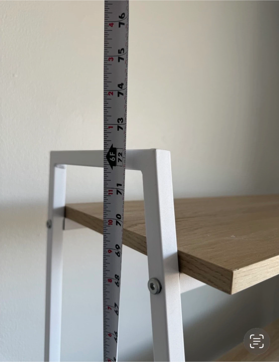 Light Wood & White Ladder Desk - photo 3