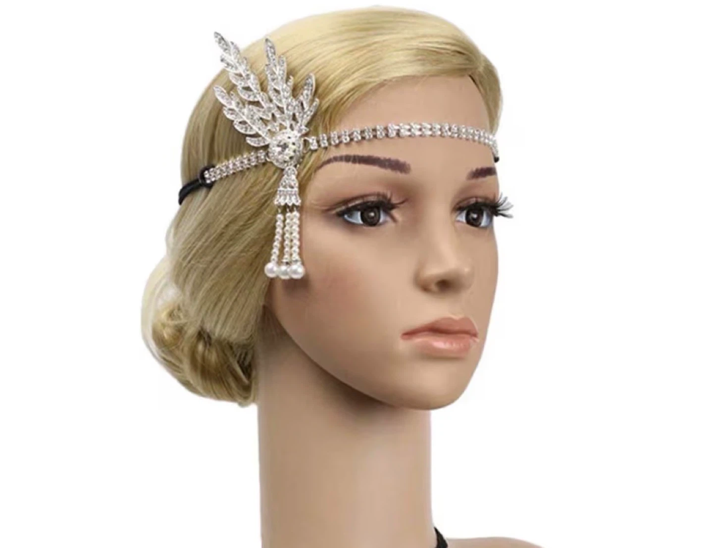 1920s Flapper Headband Great Gatsby Style Gold