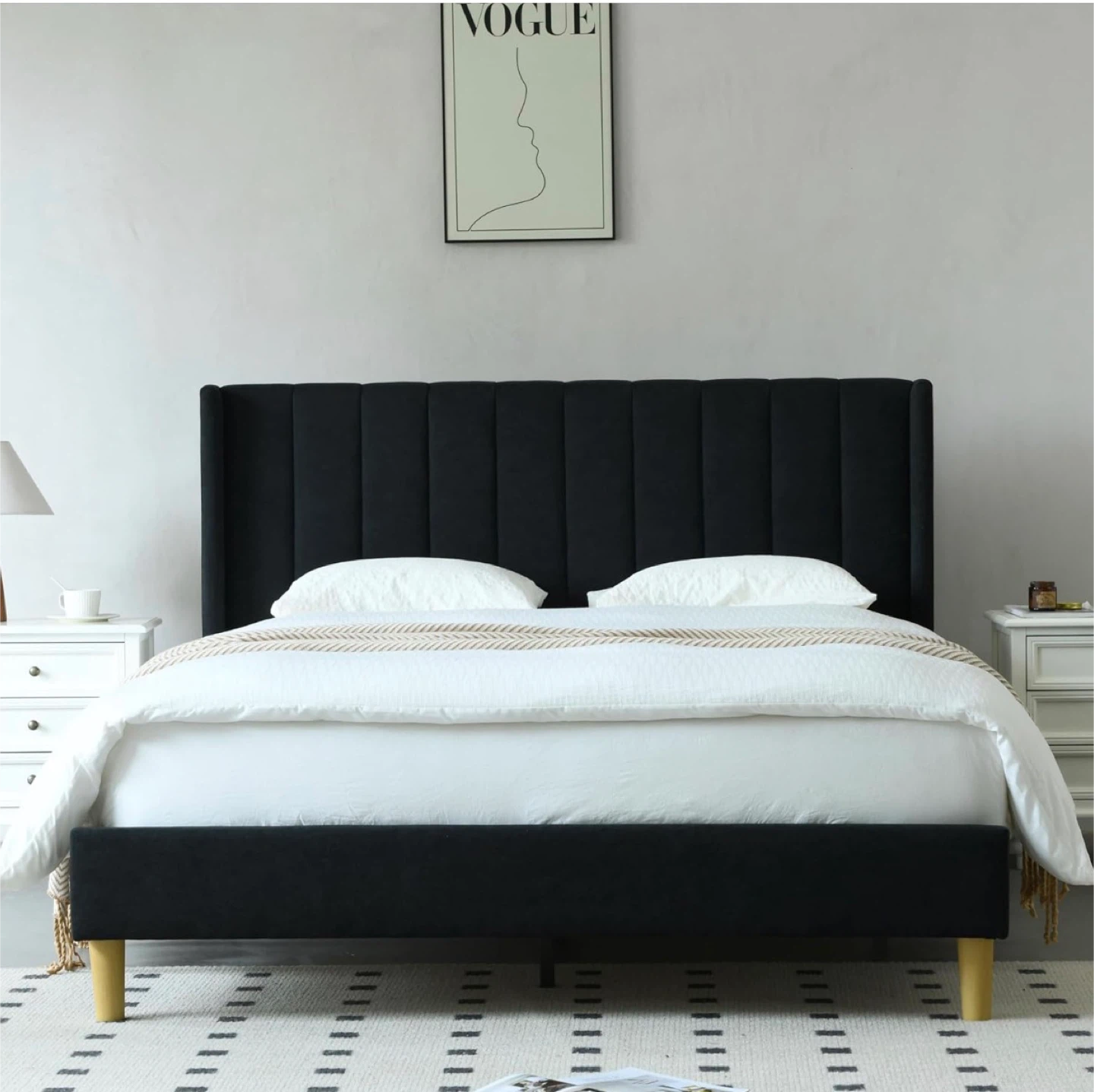 Queen Size Black Bed Frame - photo 4