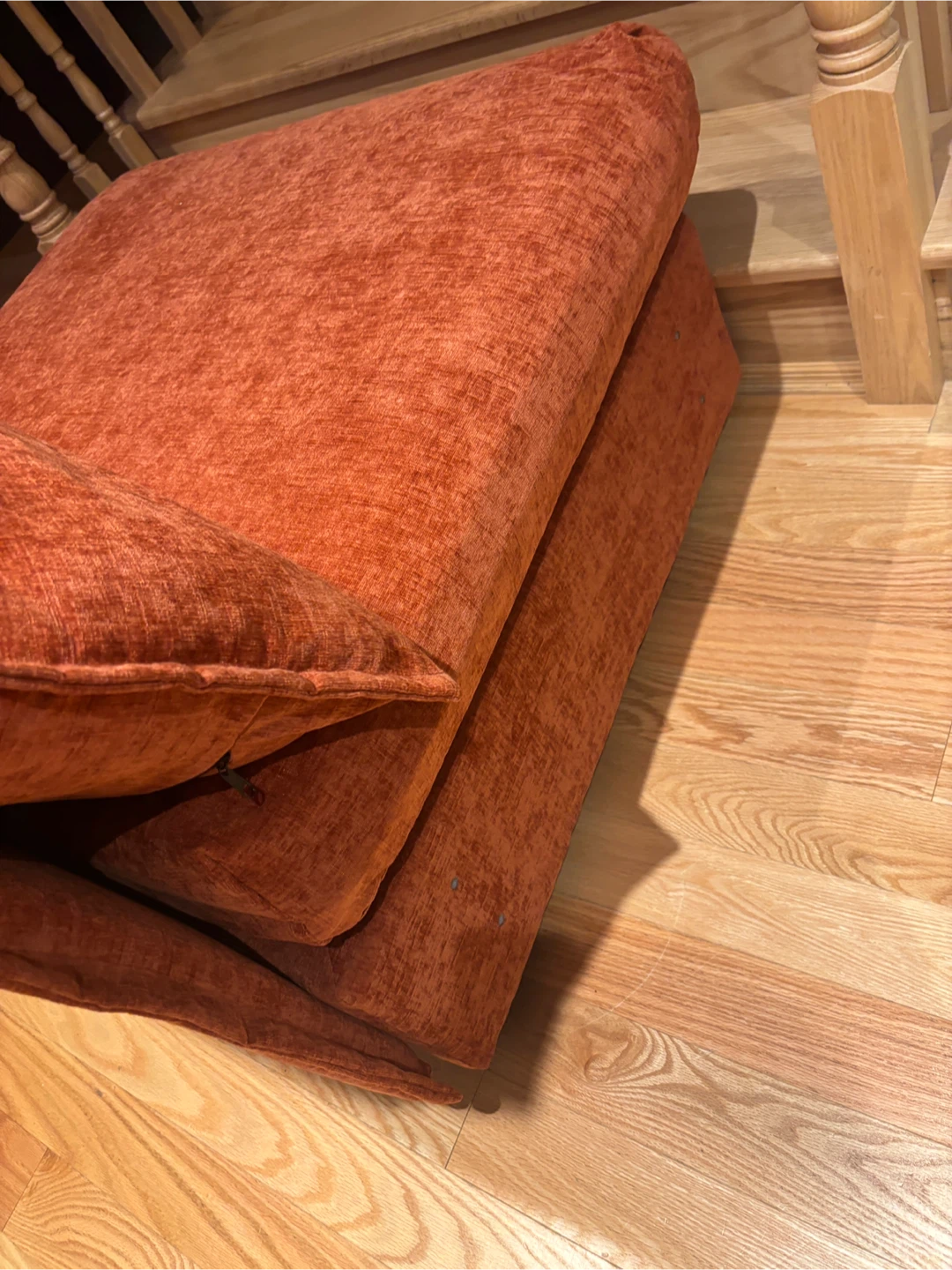 Orange Armless Chair with Cushion- AS IS - photo 4