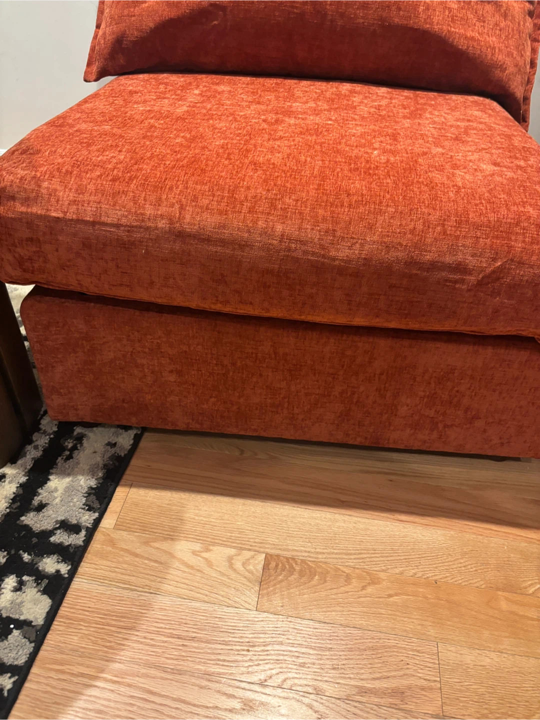 Orange Armless Chair with Cushion- AS IS - photo 3